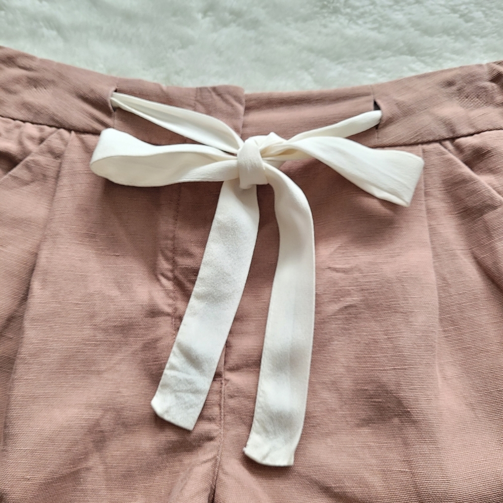 Aritzia Wilfred Allegra Lyocell Linen Blend Shorts in Nutmeg Sz 2 - Picture 6 of 12